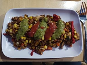 Mazorca  Sencilla.  A traditional Colombian dish.  It was delicious and I will be coming back to try other dishes. at Estación Vegana in Bogota