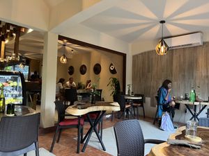 Inside decor  at Agni Vital Kitchen in Bacalar