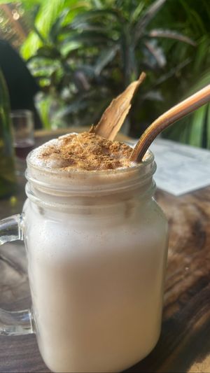 Spiced latte  at Agni Vital Kitchen in Bacalar