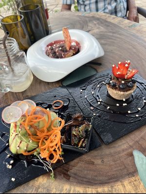 Amazing spring rolls and yummy dessert   at Agni Vital Kitchen in Bacalar