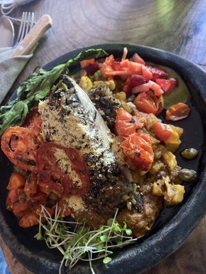 Stuffed portobello mushroom- very cool dish with a lot of flavors in it  at Agni Vital Kitchen in Bacalar