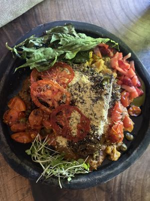 Different angle of this awesome dish  at Agni Vital Kitchen in Bacalar