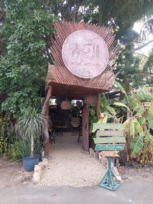 Outside at Agni Vital Kitchen in Bacalar