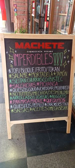 Menu at Machete Carnicería Vegana in Santiago