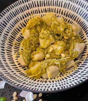 Vegan pesto sauce   at What? Gnocchi! in Appleby