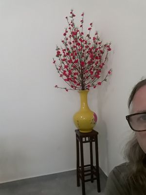 The interior is a bit blend however i love this vase at Loving Hut - Zborovska in Prague