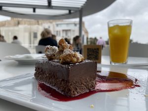 The vegan chocolate cake  at Musée de l'Acropole in Athens
