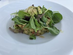 Mediterranean salad with chickpea tabouleh  at Musée de l'Acropole in Athens