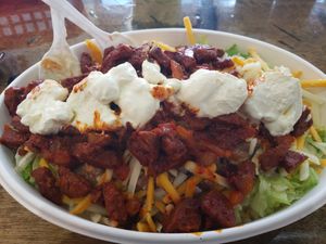 Vegan bowl (pastor). at Dos Tacos in Seoul