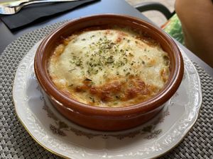 Not too meaty, and it tasted like real lasagne with meat.  at La Regina Restaurante in Madrid