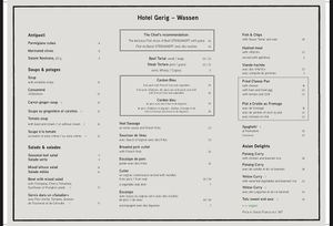 Big menu for lunch/dinner  at Hotel Gerig in Wassen