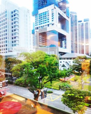 Watching the street view while waiting for my food to be ready  at Kang Su Vegetarian 康素 - Orchard in Central Singapore