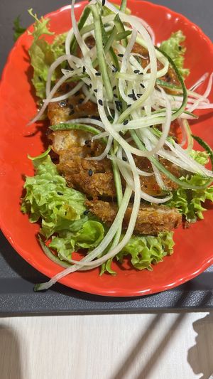 Chicken cutlet! Yummy! #Veganuary at Kang Su Vegetarian 康素 - Orchard in Central Singapore