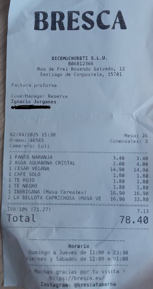  at Bresca in Santiago De Compostela