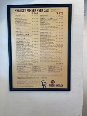 Menu   at Pizzabakeren in Narvik