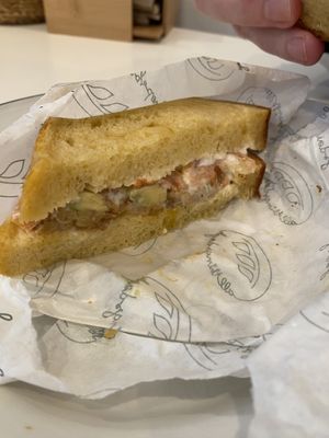 Tempeh mayo sandwich   at All Things Dough in Lagos