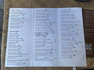 Menu  at Haïri in Pieria