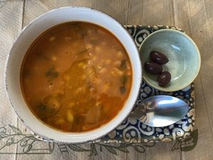 Greek bean soup  at Haïri in Pieria