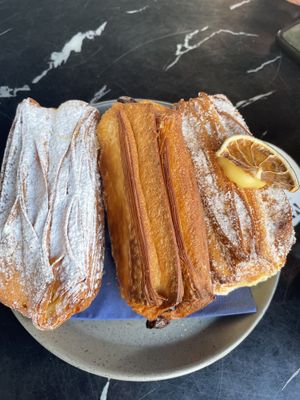 Crème croissant, pain au chocolat, lemon yuzu  at WAY Plant Based Bake House in Ghent