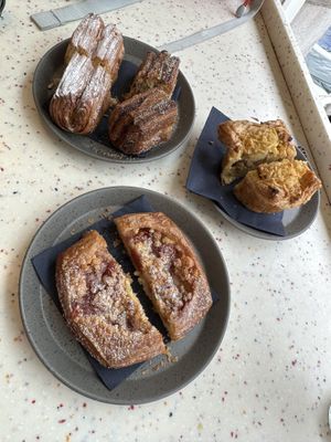 Sweet pastries and an Italian sausage pie   at WAY Plant Based Bake House in Ghent