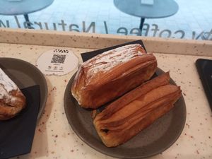 Cream croissant and pain au chocolat at WAY Plant Based Bake House in Ghent