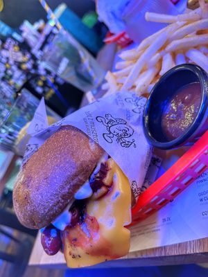 Burger with cherry   at Buła z Musztardą in Poznan