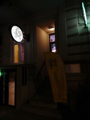 Exterior of restaurant. Look out for burger man. at Buła z Musztardą in Poznan