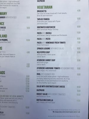 Vegetarian Menu  at Coto in Mallorca