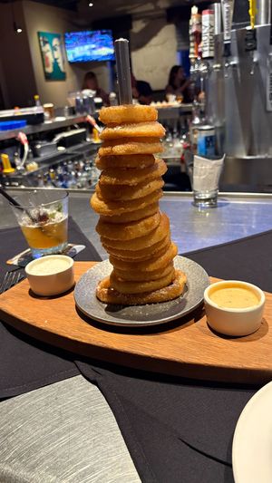 Tower of onion rings at Yard House in Honolulu