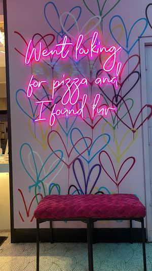 Cute mural   at Luv Pizza in New York City