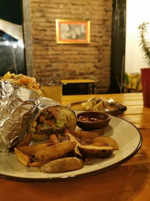 Burrito mechado por ocasión del día de la mechada. at Metamorfosis in Santiago