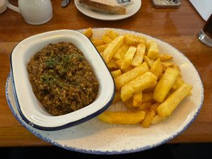 Vegan haggis  at The Oban Fish & Chip Shop in Oban