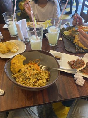 Rissotto style rice (make sure to say no milk). With a portion of paticones.   at Tierras Amazónicas in Leticia