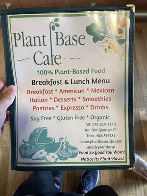 Front of Menu  at Taos Cafe in Taos