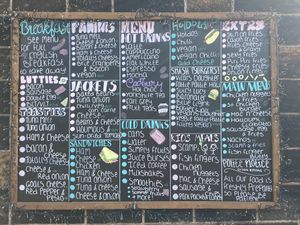 Menu  at Mr. Beans in Todmorden