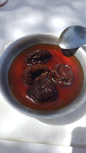 Postre tradicional vegano at Can PITU in Begur