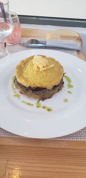 Moussaka - not impressive at Aris Restaurant in Santorini