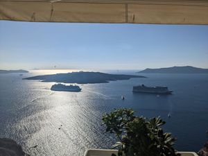 The view! at Aris Restaurant in Santorini