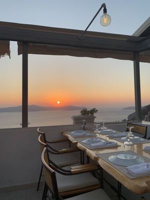   at Aris Restaurant in Santorini
