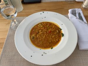 Vegetable risotto  at Aris Restaurant in Santorini