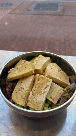 Noodle bowl with extra tofu  at Rice Bar - Market Place in Washington