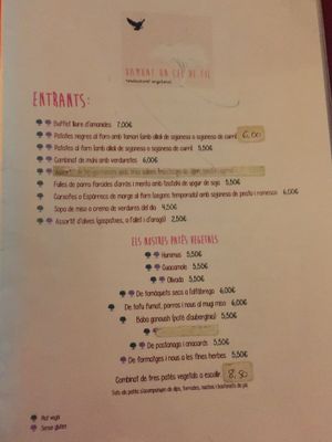 Menu 1 at Damunt un cel de fil in Terrassa