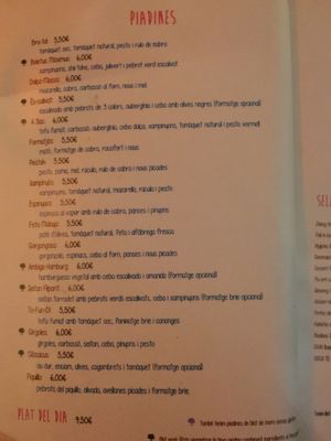 Menu 2 at Damunt un cel de fil in Terrassa