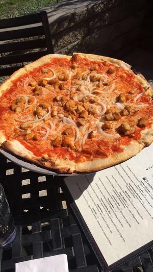 Vegan buffalo pizza...amazing at Pizzetta in Mystic