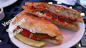 This was delicious! I love eggplant parm and being able to have vegan cheese on it made me so satisfied and not restricted feeling at Pizzetta in Mystic