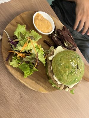 Chicken Burger  at Moringa Plant-Based Restaurant in Kuta