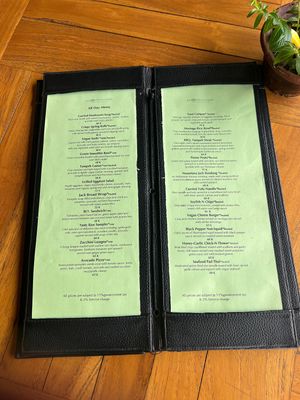 Updated menu 2024 for new location   at Moringa Plant-Based Restaurant in Kuta