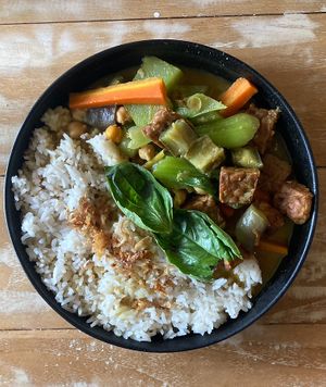 Vegan stew- ask for extra soy sauce!  at Wyn's Penida Cafe in Penida Island