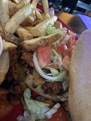 Chorizo sandwich  at Miguel's Mexican Restaurant in Bangor