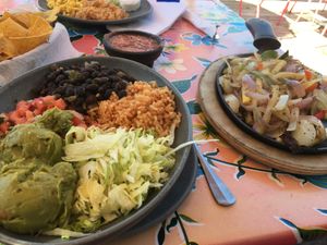 Fajitas with just veggies at Miguel's Mexican Restaurant in Bangor